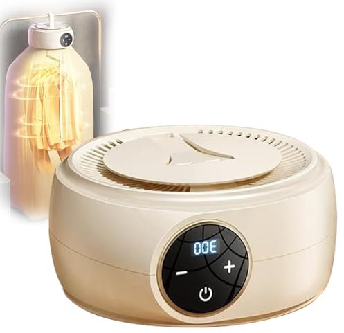 Asciugatrice elettrica, Asciugatrice Portatile, Asciugatrici a Pompa di Calore 600w Asciugatura Rapida, Circolazione Aria Calda a 360° Compatta Pieghevole con Timer per Indumenti delicati