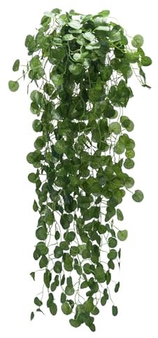 Luabue 4 Pièces Plante Artificielle Tombante Realiste Plantes Suspendues Artificielles Interieur Fausse Plante Verte Tombante pour Décor Salon Cuisine Balcon (90cm)