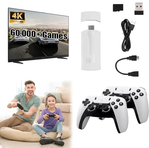 Boltzs Retro Stick, Retro Game Stick, Boltzs Retrostick, Retro Stick 4k 60,000 Games, Wireless Retro Game Console, Plug & Play TV Video Retro Gaming Stick (128G)