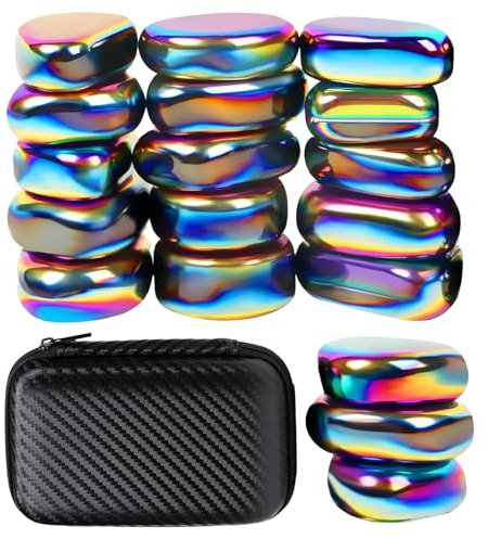 Magnetkugeln große Hämatit Magnete 18 PCS, Bunte Magnetsteine, Irregulär Steine - Stresskiller Magnete für Zuhause, Küche, Büro - Magnetisch Schach Spiel