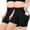 Sanpetix Radlerhose Damen mit Taschen High Waist Sporthose Damen Kurz Sport Shorts für Gym Schwarz 2 Pack XXL