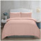 Home In Style 4U Parure de lit double en microfibre satinée à rayures avec taie d'oreiller, housse de couette réversible et hypoallergénique ultra douce, respirante, rose