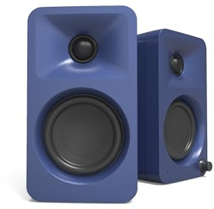 Kanto ORA 100W Powered Bi-amp Reference Desktop Computer Speakers w/Bluetooth 5.0 & USB-C | 100 Hz Crossover | Reference Quality Sound | Pair | Indigo