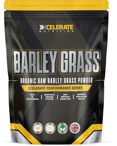 Organic Barley Grass Powder - Greens Superfood for Enhanced Vitality & Immune Support | Rich in Amino Acids Nutrient, Smoothie Powder Non-GMO Vegan, Vitamins, Minerals, by XCelerate Nutrition (250g)