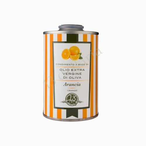 Condimento con Olio Extra Vergine di Oliva e Arancia 250 ml | Condimento con olio extra vergine di oliva estratto a freddo, ideale per pesce, insalate, carpacci e dolci