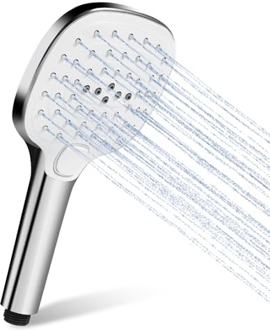 Jmlieben Duschkopf Hochdruck mit 3 Strahlarten（Nebel/Regen/Mix) 120cm Duschplatte Handbrause mit Ein-Klick-Umschaltung Wassersparend & Leistungsstark Duschbrause für Bad & Dusche