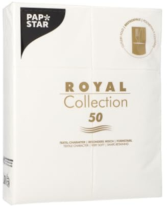 50 Servietten ROYAL Collection 40 cm x 30 cm weiss mit Besteckfalz