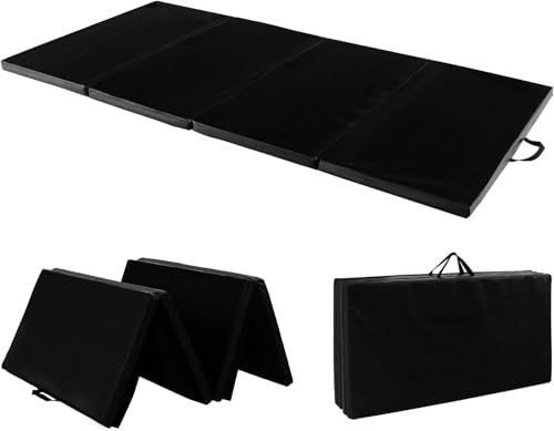 GOPLUS Faltbare Gymnastikmatte 240 cm x 116 cm x 5 cm, Faltbare Turnmatte mit Tragegriffen, Klettverschlüsse, Turnmatte, Klappmatte für Yoga, Dehnen, Aerobic, Core-Training