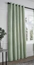 Sage Green Heavy Chenille Eyelet Single Door Curtain, 168x229cm, 66 x90