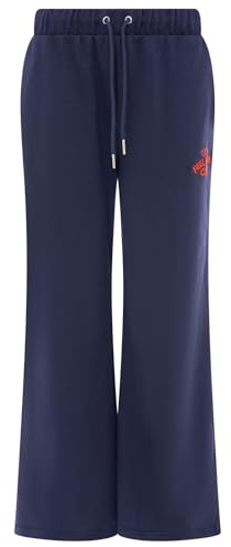 Zwillingsherz Feel Good Club Damen Sweathose lang mit Stickerei – Bequeme Baumwollhose für Frauen – Lässige Jogginghose für Freizeit Alltag Loungewear – Moderne Damenhose Frühling Herbst Winter