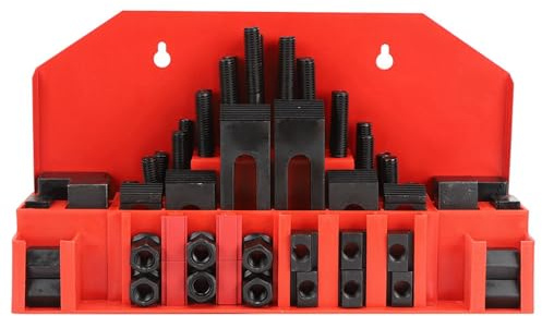 Naroote Kit de Serrage à Fente en T, Plaque de Presse Combinée Durable pour Fraiseuse de Tour M10, Ensemble de 58 Pièces pour Axminster Sieg X2, Super X2, X3 et Super X3