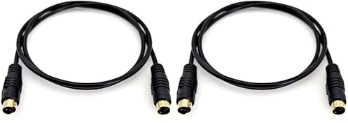 JZK 1m 4-poliges S-Videokabel Stecker auf Stecker SVHS 4 pin S-Videokabel, vergoldet, 4P TV-AV-Anschluss, S-VHS-Kabel für Fernseher, HDTV, DVD, Videorecorder, Camcorder, Spielekonsole (Packung mit 2)