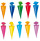 10 Deko Schultüten / Länge: 12cm / 10 Farben