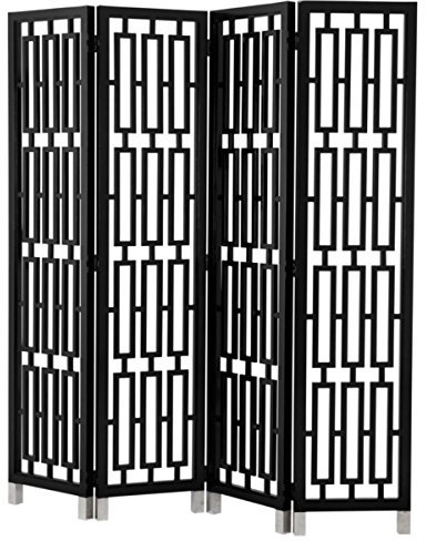 Casa Padrino Mahagoni Raumteiler in piano schwarz 200 x H. 225 cm - Luxus Qualität