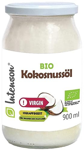 BIO Huile de coco, non raffinée, pressée à froid, vierge 900ml Intenson