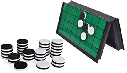 TOYANDONA 1 Set Magnetic Board Game Toys Reversi Game Draughts Board Game Set Folding Travel Games Black White Gobang