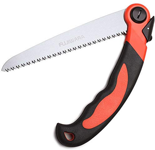 FUJIWARA Folding Pruning Saw 8 Inch Hand Saws, Quality SK-4 Steel Blade with Hard Sharp Teeth for Wood Branches Cutting,Tree Trimming Camping/Backpacking/Hiking