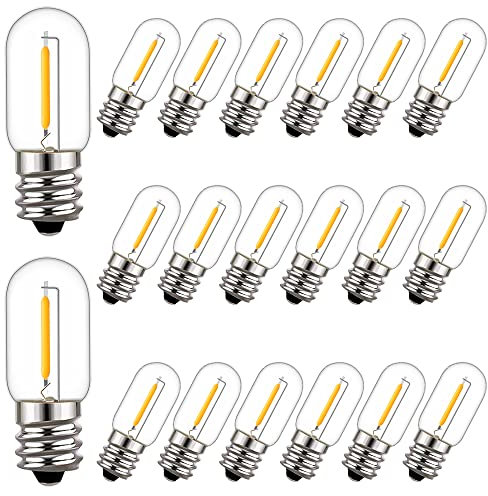 TPMAFF LED-Birnen, E12/E14-Sockel, Vintage-Edison-Birnen, T16 Antik-LED-Glühlampen, kleine Glühbirnen, 0,6 W, dimmbar, AC 100 V-230 V (20 Stück)
