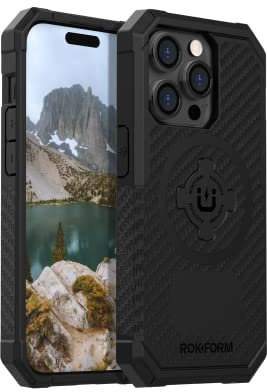 Rokform - iPhone 14 Pro Case, Rugged Series, Dual Magnet + MagSafe Compatible, iPhone Cover with RokLock Twist Lock, Magnetic Protective Apple Gear, Drop Tested Armor (Black)