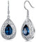 Blaue Kristall Ohrringe Silber 925 Hängend Vintage Filigrane Ohrringe Tropfen Ohrringe Kristall Ohrhänger mit Geschenkbox Kristall Schmuck Geschenke für Frauen Damen
