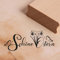 Dekolando Motivstempel Schöne Ostern Schriftzug - Schmetterling Osterglocken Stempel - Osterstempel Holzstempel - Abdruck 68 x 28 mm
