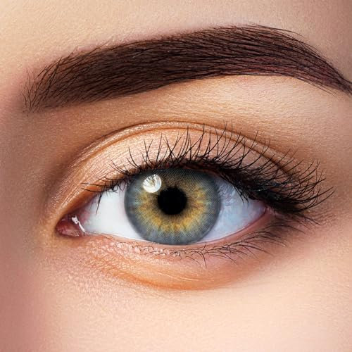 Aricona Farbige Kontaktlinsen mit Stärke, Blau, -2,25 Dioptrien, Brillante Augenfarbe & klare Sicht mit den natürlichen Farblinsen für Brillenträger mit Premium Hydrogel