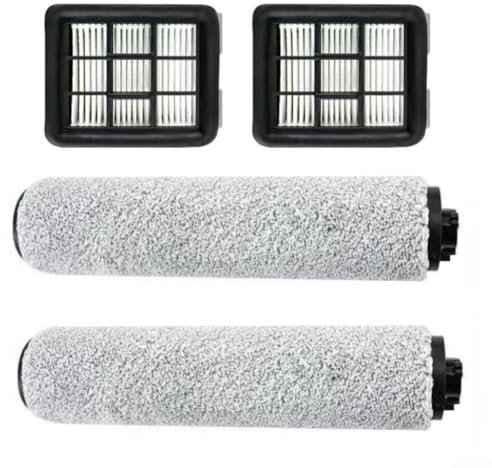 Pièces de rechange brosse principale et filtres pour aspirateur Bissell Crosswave HF3 3649A (2 filtres, 2 brosses à rouleau)