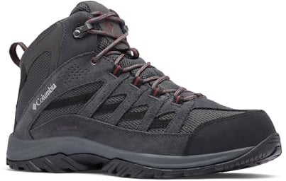 Columbia Crestwood Mid Wp, Scarponi da trekking ed escursionismo impermeabili a vita media Uomo, Dark Grey Deep Rust, 46 EU