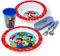 damaloo Coffret Repas pour Enfants compatible avec Super Mario - Bol, Tasse, Couverts, Assiette enfants, Service de Vaisselle Enfants pour Petit Déjeuner, Déjeuner et Dîner, Réutilisable Sans BPA