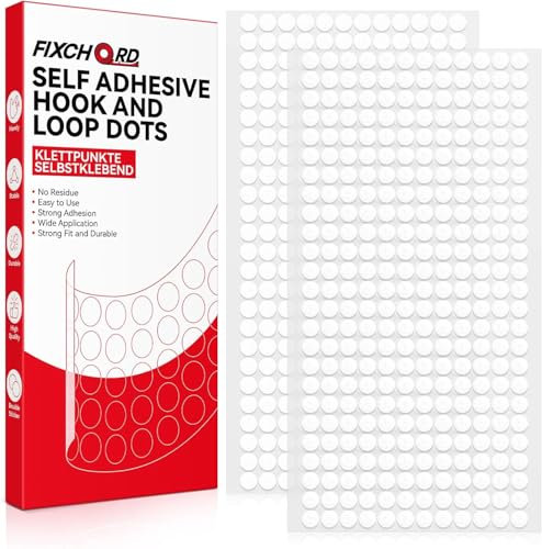 FIXCHORD 600 Piezas Puntos Autoadhesivos, 10mm Adhesivo Redondo Puntos de Adhesivo, Pegatinas Adhesivas Redondas y Removibles que no Dejan Marcas para el Hogar, la Escuela, Oficina y Manualidades