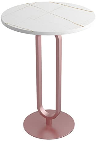 QWBDNMQP Table Basse de Table Basse en Faux marbre et Pieds en métal Rose Robuste, Table d'appoint Ronde, Table d'appoint de canapé de simplicité Italienne pour Salon, Chambre à Coucher, Cuisine, Tab