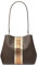 Michael Kors Pratt Medium Signature Logo Schultertasche (Brown Metallic Stripe), Braune, metallische Streifen, One size