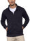 LAOARA Herren Sweatjacke Pullover Hoodie Sweatshirt ohne Kapuze mit Reißverschluss Zipper Fleecejacke Schwarz 3XL