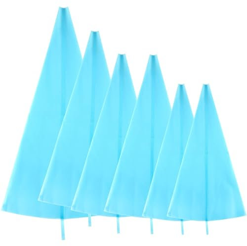 6Pcs Reusable Silicone Piping Bags,Cream Pastry Bag Cake Icing Bags DIY Icing Cream Bags for Baking Cake Decorating Chocolate Sweets