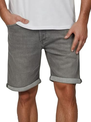 JACK & JONES Jeans Shorts Herren Stretch Kurz Regular Fit JJIRICK Kurze Hosen Bermuda Shorts Sommer Denim Einfarbig, Größe:M, Farbe:Grey Denim (AM 278)