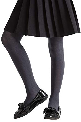SockShop Girls’ Plain Bamboo Tights – Soft, Seamless, Breathable Comfortable Tights, Kids School Uniform, Black, Navy, Grey,Solid Colour 1 Pack