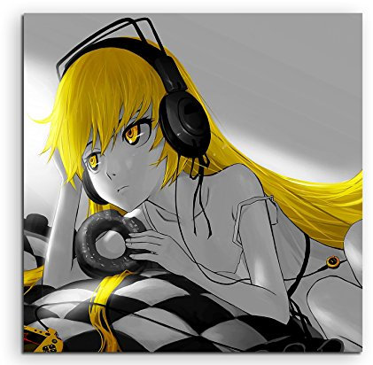 Oshino Shinobu Leinwandbild in 60x60cm Made in Germany! Preiswerter fertig gerahmter Kunst-Druck zum Aufhängen - tolles und einzigartiges Motiv. Kein Poster oder Plakat!