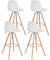 IDMarket - Lot de 4 tabourets de Bar SARA Blanc