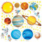 DECOWALL DS-8007 Sonnensystem Planeten Platz Weltraum Wandtattoo Wandsticker Wandaufkleber Wanddeko für Wohnzimmer Schlafzimmer Kinderzimmer (Englisch Ver.) (Klein)