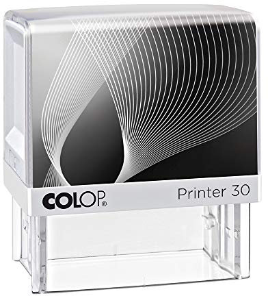 stempel-fabrik – Colop Printer 30 Stempel mit Wunschtext personalisieren – selbstfärbender Stempel als Namensstempel, Adressstempel & Firmenstempel zu verwenden (47 x 18 mm | 5 Zeilen | Weiß/Schwarz)