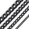 ChainsHouse Männer Kette 5mm Schwarz Panzerkette Edelstahl Halskette Herren Edelstahlkette Mann Kubanische Kette Herren Gliederkette 55cm Halsband Punk Halreif Halsschmuck Modeschmuck für Bruder
