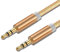 REALMAX【1m】Aux Cable For iPhone In Car - Universal Jack To Jack Nylon Braided Audio Auxiliary Headphone Wire Lead 3.5mm To Home Stereo Male Compatible With iPod, iPad, Echo Dot, Sony, Beats (Gold)