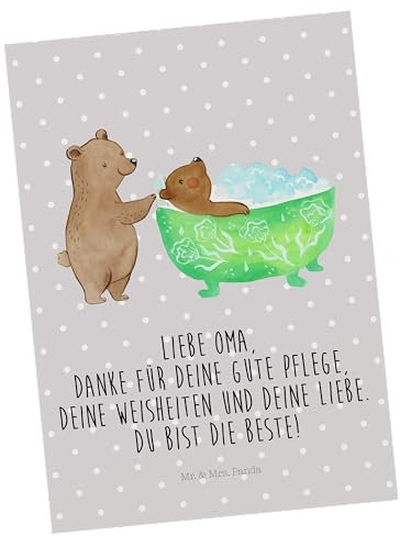 Mr. & Mrs. Panda Postkarte Oma Baden - Geschenk, Enkel, Einladung, Vatertag, Opa, Einladungskarten Geburtstag, Badewanne, wohlsein, Geschenkkarte,