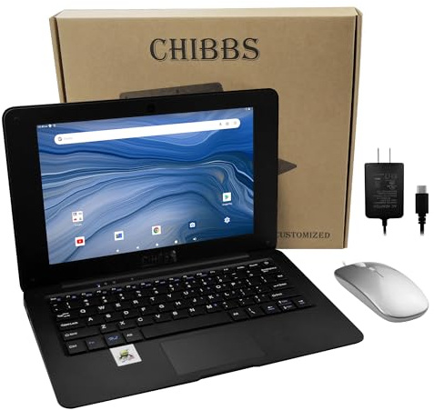 10 Inch Kids Laptop Computer Powered by Android 6.0, Quad Core Processor, 1gb Ram, 8gb ROM, Camera, Bluetooth, WiFi & Ethernet Port- Black