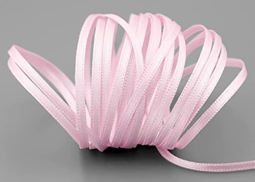 50 m x 3 mm Satinband HELLROSA (604) Rosa doppelseitiges Schleifenband aus Satin ohne Draht weich und glänzend Geschenkband Deko Band double face Dekoband Dekorieren Kordel Basteln