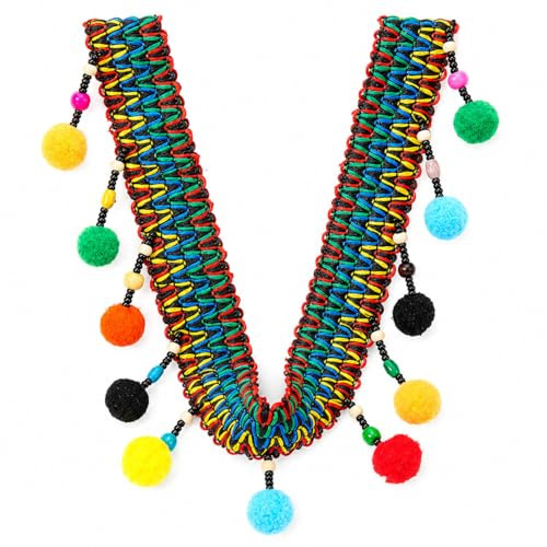 GIVBRO Pompom-Bordüre mit Fransen, Quaste, Anhänger, Flechtband, Nähband, für Vorhänge, Tischkleidung, DIY-Dekoration, 91 cm