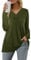 Florboom T Shirts for Women Vneck Tops Long Sleeve Ladies Casual Blouse Army Green Size 12 14