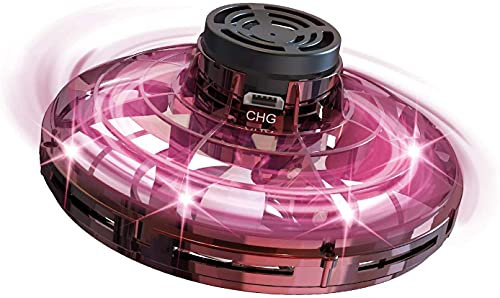 FLYNOVA Fliegendes Spielzeug, Handbetriebene Drohnen Mini Drone Flying Ball Toys, Hubschrauberspielzeug mit 360 ° drehbaren und leuchtenden LED-Lichtern für Kinder Erwachsene Outdoor-Spaß(Rot)