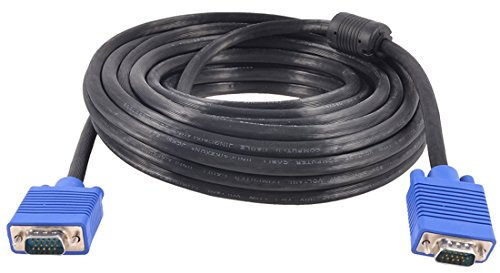 Ruilogod VGA HD Macho al adaptador de cables masculino 15Pin 10 metros de longitud para multimedia