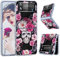 Halloween Rose Skull Cover Case Compatibile con Samsung Galaxy Z Flip 4 5G Custodia in silicone morbido ultra sottile Natale Custodia Protettiva Pattern Christmas Pattern antigraffio Custodia per